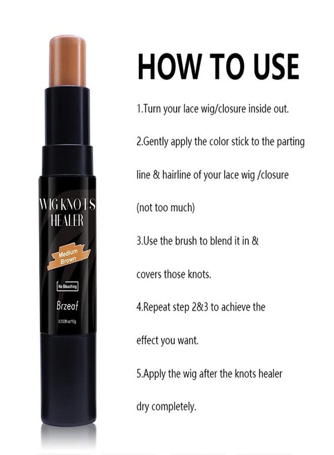 N\D ND Wig Lace Dyeing Stick Portable Sweat-proof Hair Care Dye Concealer Stick for Lace Wigs & Frontal Part & Hairline, Easy to Color (Medium brown) - Image 5
