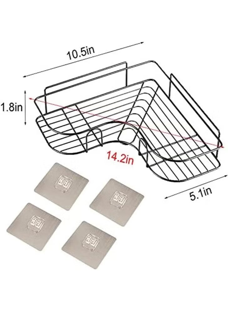 2 Pieces Bathroom Organizer Corner Shelf, Anti-Rust Stainless Steel Shower Shelf, Mounting Labels Marking, No Drilling Required - Image 2