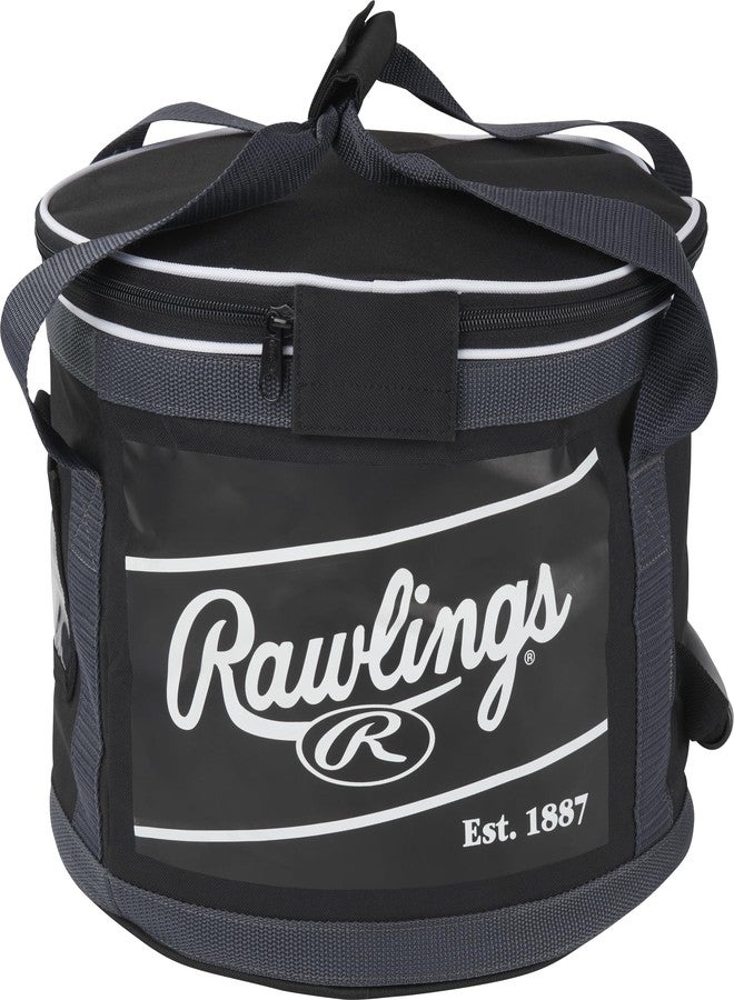 Rawlings | SOFT SIDED Ball Bag | Holds 3 Dz. Baseballs / 2 Dz. Softballs | Black - Image 1