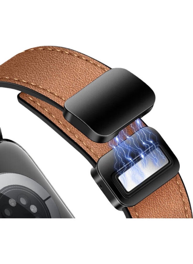 BHO Genuine Leather Magnetic Closure Watch Band For Apple Watch Series 10/Ultra, Iwatch Series 9/8/7/6/5/4/Se - Image 2