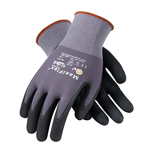 MaxiFlex 34874 Ultimate Foam Nitrile Palm Coated Gloves Gray Large Pack of 12 Dozen