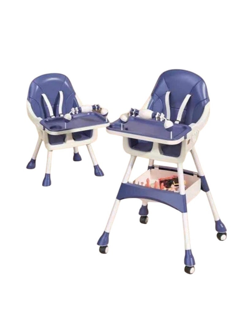 L’AMOUR BABY HIGH CHAIR S360 ", 60 x 50 x 90 cm, Padded Seat with Safety Harness, Blue 