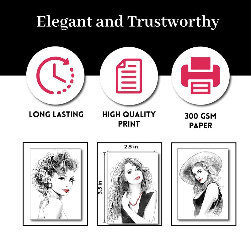 D2C CardStock 300 Gsm Women illustration Thick Jewellery Earrings Necklace Tag Cards For Packaging Display Siz 25X35Inch Pack of 210 D9 - Image 2