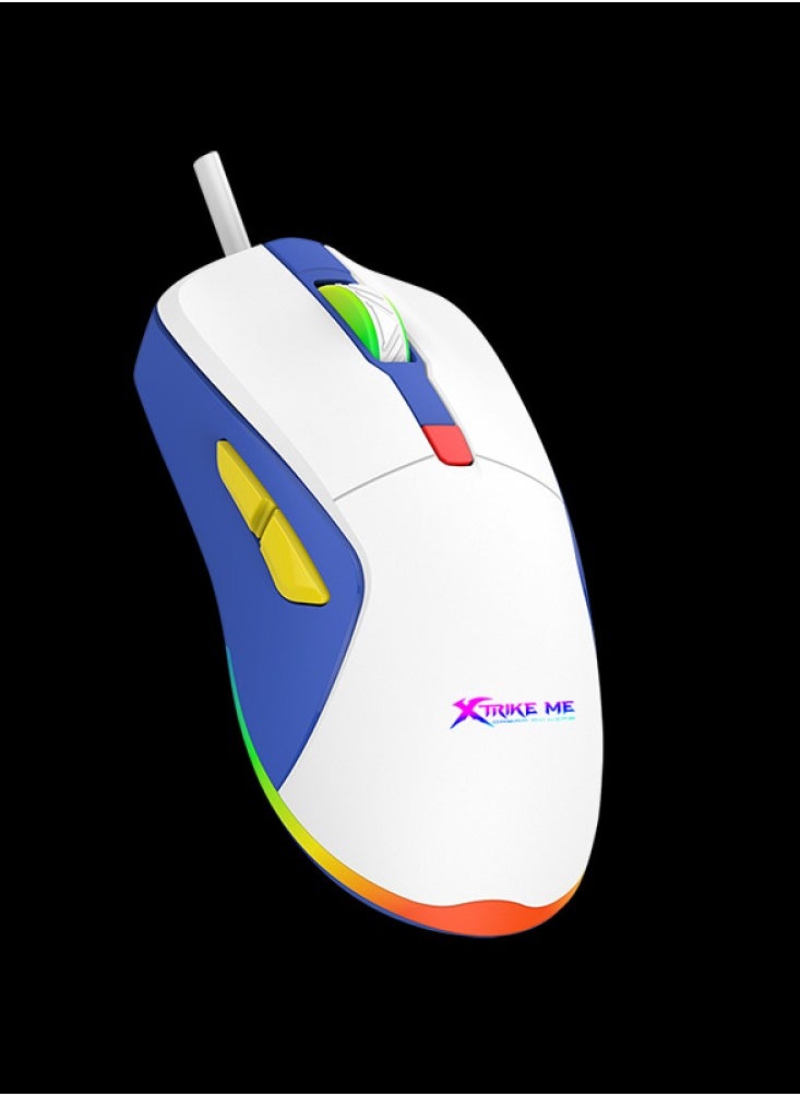 Xtrike Me GM-227 Wired Backlit Gaming Mouse, Ergonomic Design, 7 Colors Backlight, 6 Buttons, 4 DPI Levels