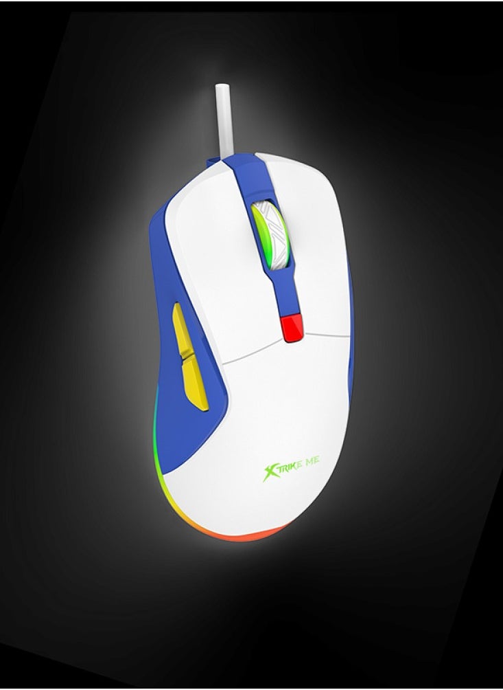 Xtrike Me GM-227 Wired Backlit Gaming Mouse, Ergonomic Design, 7 Colors Backlight, 6 Buttons, 4 DPI Levels
