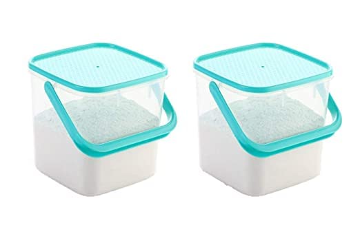 QUALIZA Multipurpose Plastic Handhold Container Box For Kitchen Storage 5 litres multi color 2 Pcs - Image 1