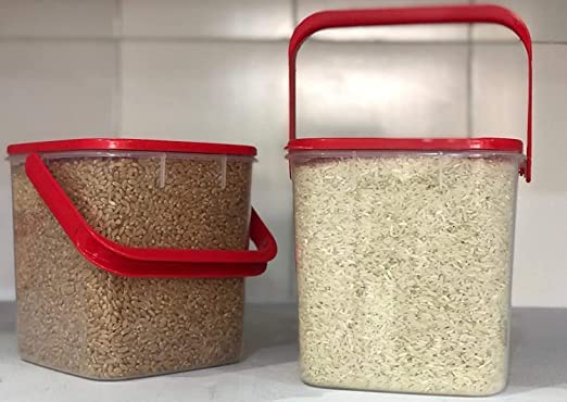 QUALIZA Multipurpose Plastic Handhold Container Box For Kitchen Storage 5 litres multi color 2 Pcs - Image 5