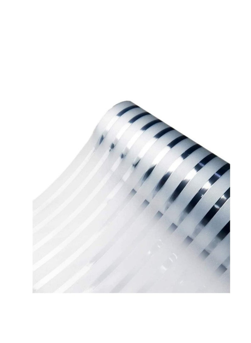 Captaintech Privacy Window Film Static Cling Frosted Window Film Opaque Glass Film No Glue Window Sticker UV Protection White Stripe for Office Living Room or Kitchen - Image 1