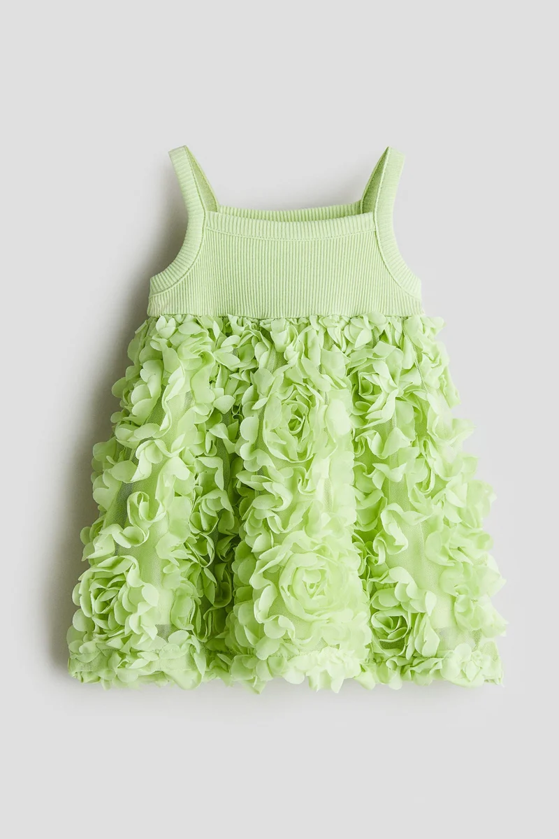 H&M Flower-appliqué jersey dress