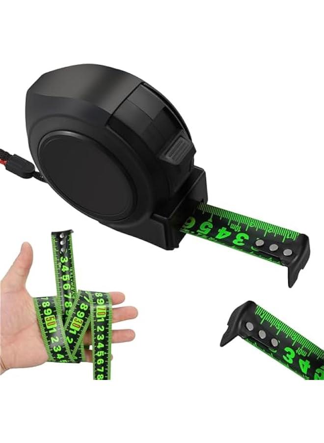 MOXO GlowintheDark 10M Fluorescent Steel Tape Measure  Metric Retrable Ruler for Homeowners and Professionals - Image 1