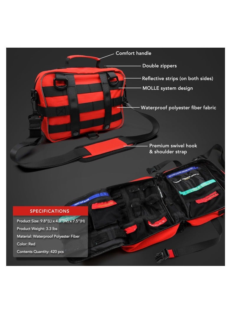 general Portable Medical Kit Outdoor Travel First Aid Kit Home Medicine Organizer Bag Emergency Medical Kit Lightweight Portable Medical Storage Pouch - Image 2