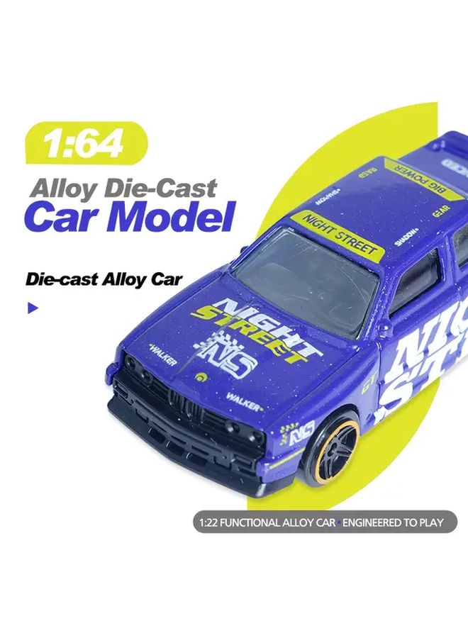 1 64 Scale Purple Racing Car Model with Opening Doors Hood and Trunk - Image 1