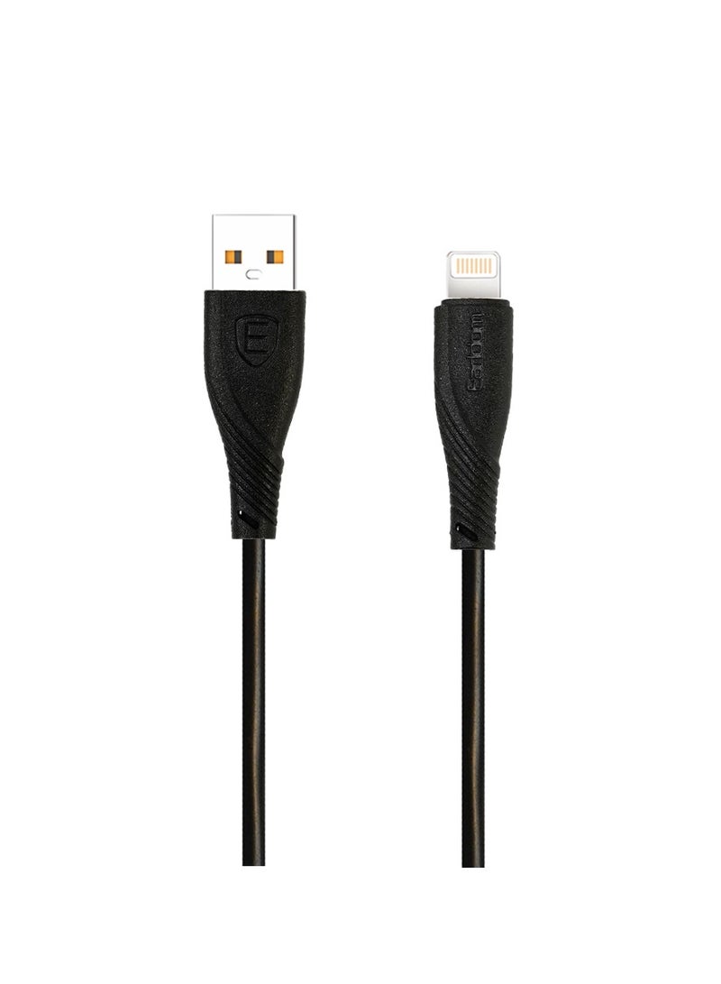 Earldom USB cable - Soft Silicone , Liquid Gel Data Cable 2.4A , black EC-168I - Image 1