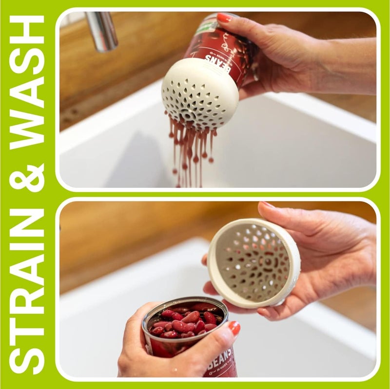 SIFTR (BLUE) Nesting Can Strainer Mini Colander Set - Space Saving Small Colanders and Strainers - Multi Use Kitchen Gadget - Silicone Can Strainer - Image 2