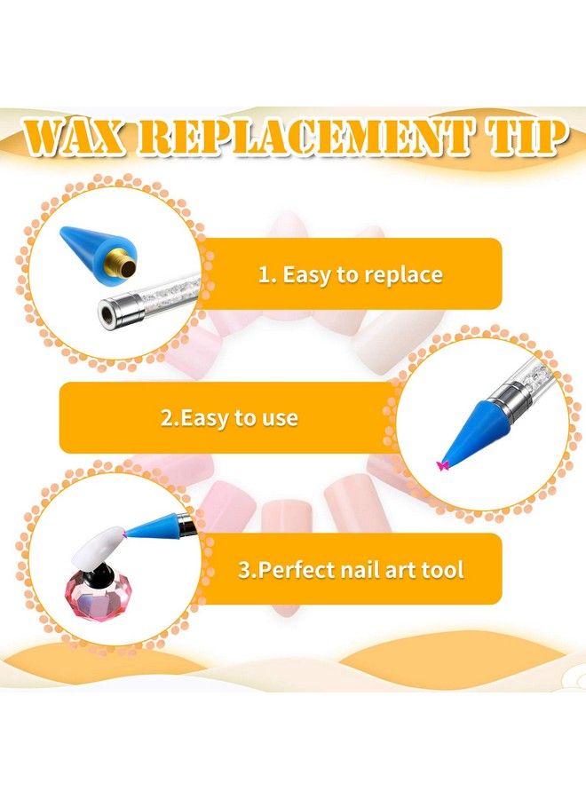 Blulu 16 Pieces Nail Rhinestones Picker Wax Replacement Head Tips With Case For Nail Dotting Pen To Pick Up Nail Gem Jewelry Replacement Wax Head Accessories (Assorted Colors) - Image 4
