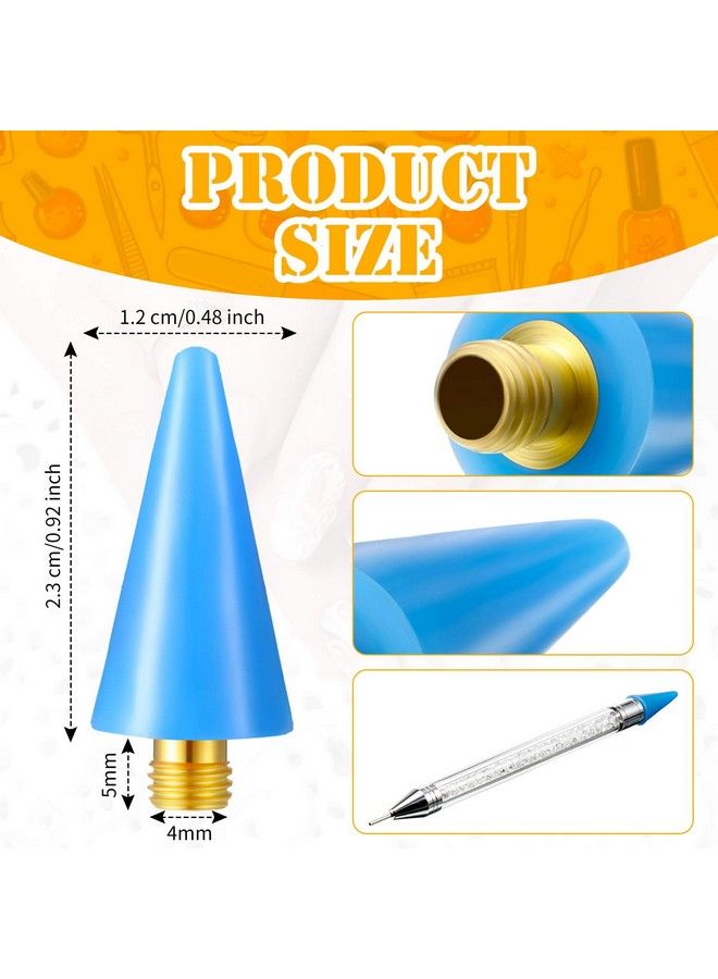 Blulu 16 Pieces Nail Rhinestones Picker Wax Replacement Head Tips With Case For Nail Dotting Pen To Pick Up Nail Gem Jewelry Replacement Wax Head Accessories (Assorted Colors) - Image 3