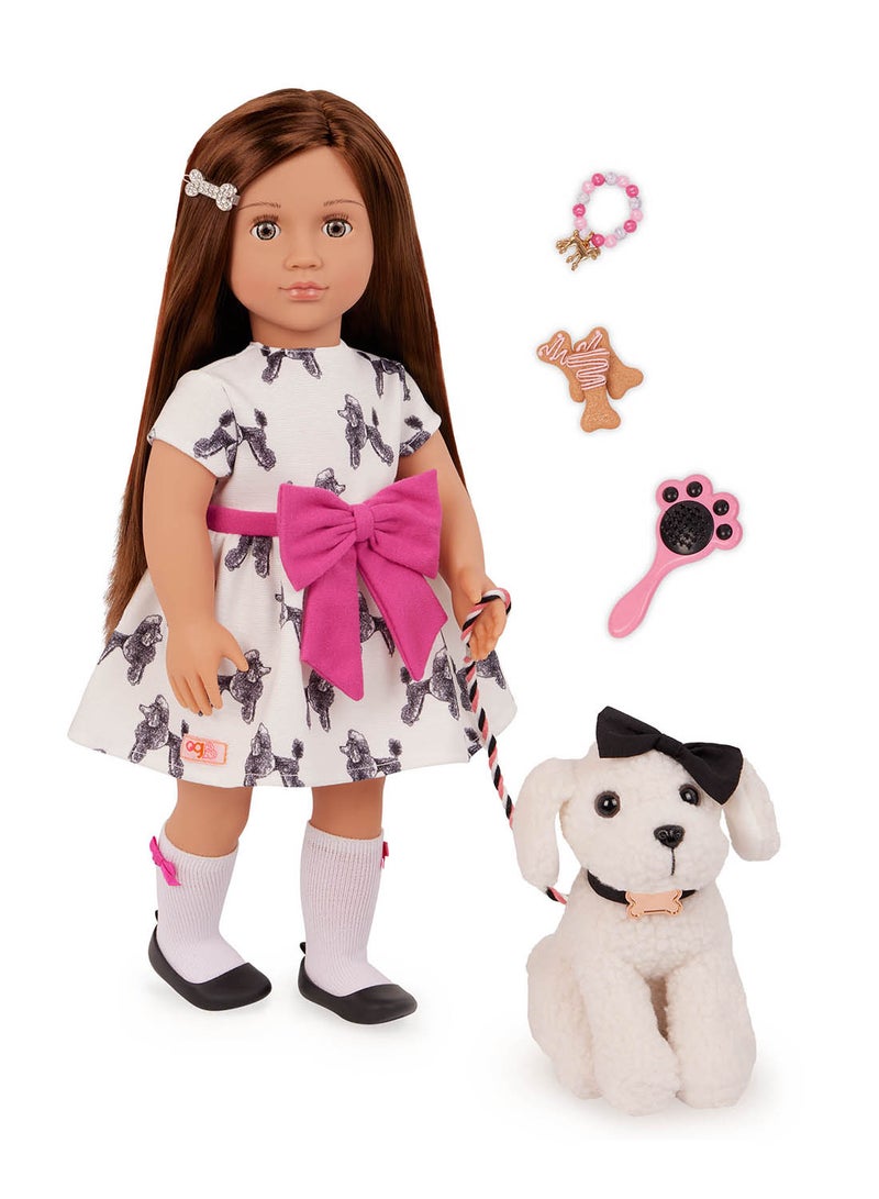 Our Generation Doll With Bow Dress And Pup Gemma & Gigi  - Image 2