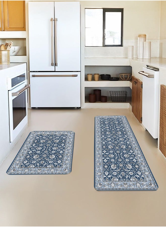 Generic 2 PCS Kitchen Floor Mats Rugs Set, Cushion Floor Carpet, Waterproof, Oil Resistant and Anti-Fatigue PU Standing Mat for Kitchen, Floor, Office, Sink, Laundry 45*75CM+45*120CM  - Image 3