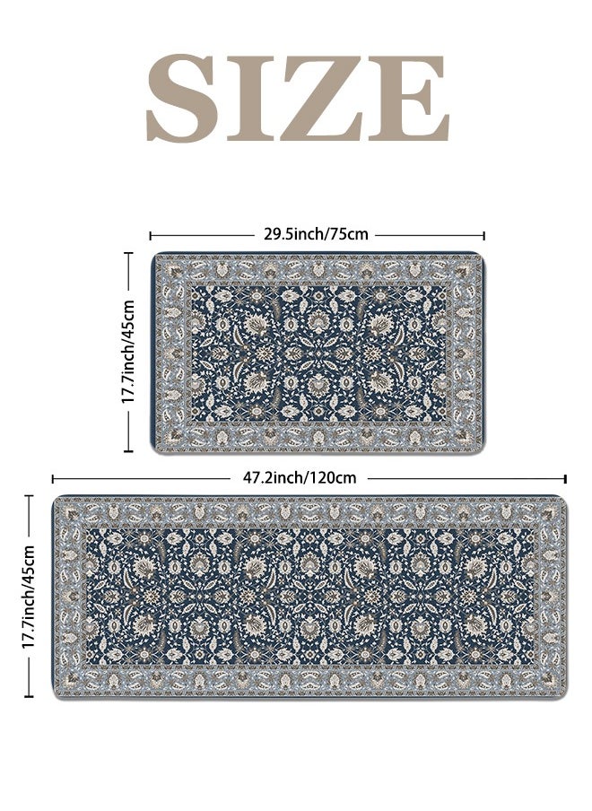 Generic 2 PCS Kitchen Floor Mats Rugs Set, Cushion Floor Carpet, Waterproof, Oil Resistant and Anti-Fatigue PU Standing Mat for Kitchen, Floor, Office, Sink, Laundry 45*75CM+45*120CM  - Image 5