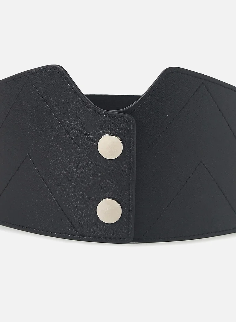 Haute Sauce Black Solid Corset Belt