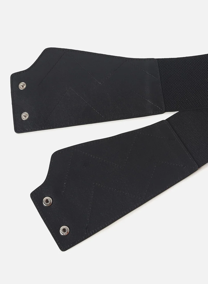 Haute Sauce Black Solid Corset Belt