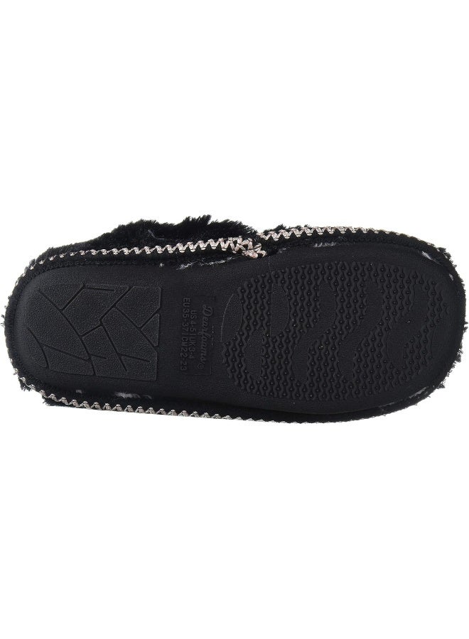 Dearfoams Dearfoams Unisex-Child Mia Kids Faux Fur Closed Back with Heart Detail Slipper  - Image 4