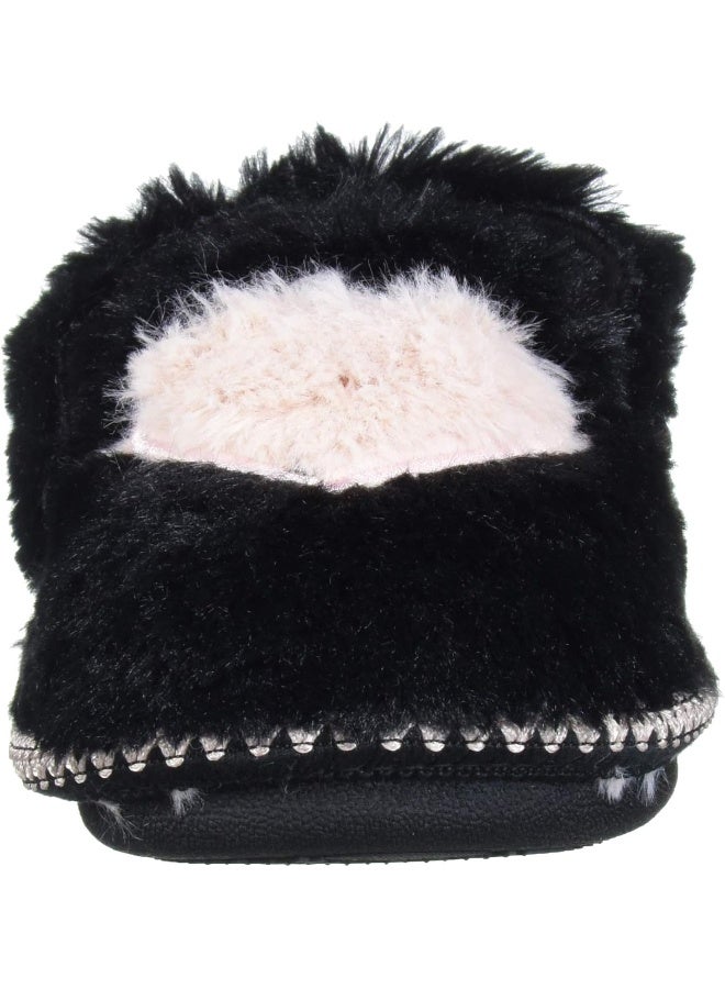 Dearfoams Dearfoams Unisex-Child Mia Kids Faux Fur Closed Back with Heart Detail Slipper  - Image 2