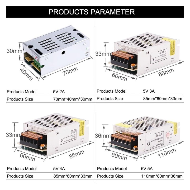 DC5V 2A 5A 6A 8A 10A 20A 30A 40A 60A LED Switching Power Supply Transformer(5V 5A 25W) - Image 3