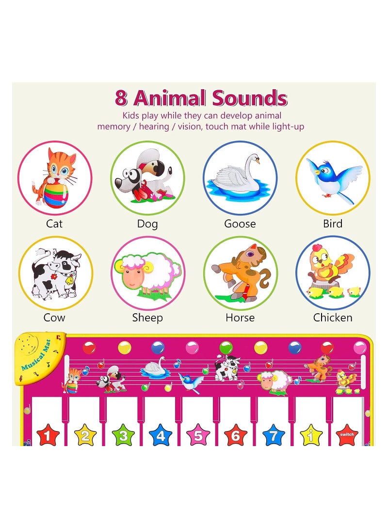 أوريتي Oriti سجادة البيانو لوحة المفاتيح الموسيقية سجادة اللعب 39.5 الموسيقى الإلكترونية الحيوان اللمس اللعب - Image 2