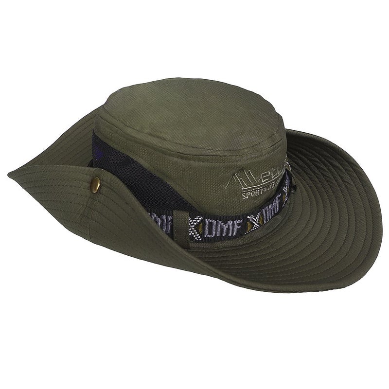 GUSTAVE Synthetic Summer Outdoor Sun Protection Round Cap Wide Brim Summer Hat For Fishing Hiking, Camping & Outdoor Adventures With Mesh Upf 50 Protection For Men & Women Army Green, Free Size - Image 4