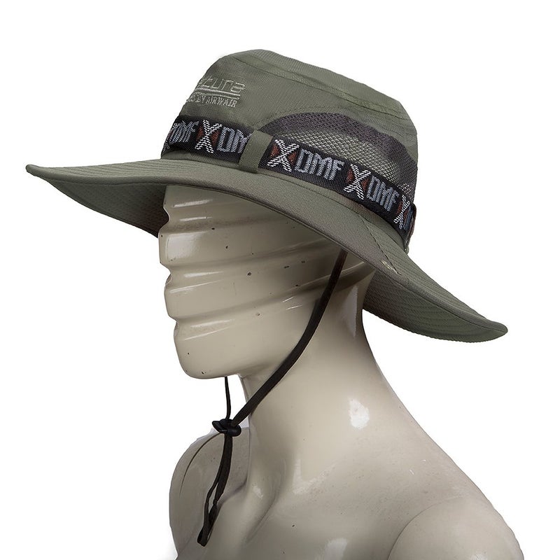 GUSTAVE Synthetic Summer Outdoor Sun Protection Round Cap Wide Brim Summer Hat For Fishing Hiking, Camping & Outdoor Adventures With Mesh Upf 50 Protection For Men & Women Army Green, Free Size - Image 2