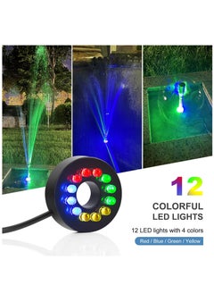Excefore Submersible Pond Fountain Pump with colorful LED Light, 7.2ft Water Pump,Aquarium Pump with 3 Nozzles,Fountains Pump for Small Ponds,Garden, Aquariums, Fish Tanks, Indoor Outdoor Fountain  - Image 4