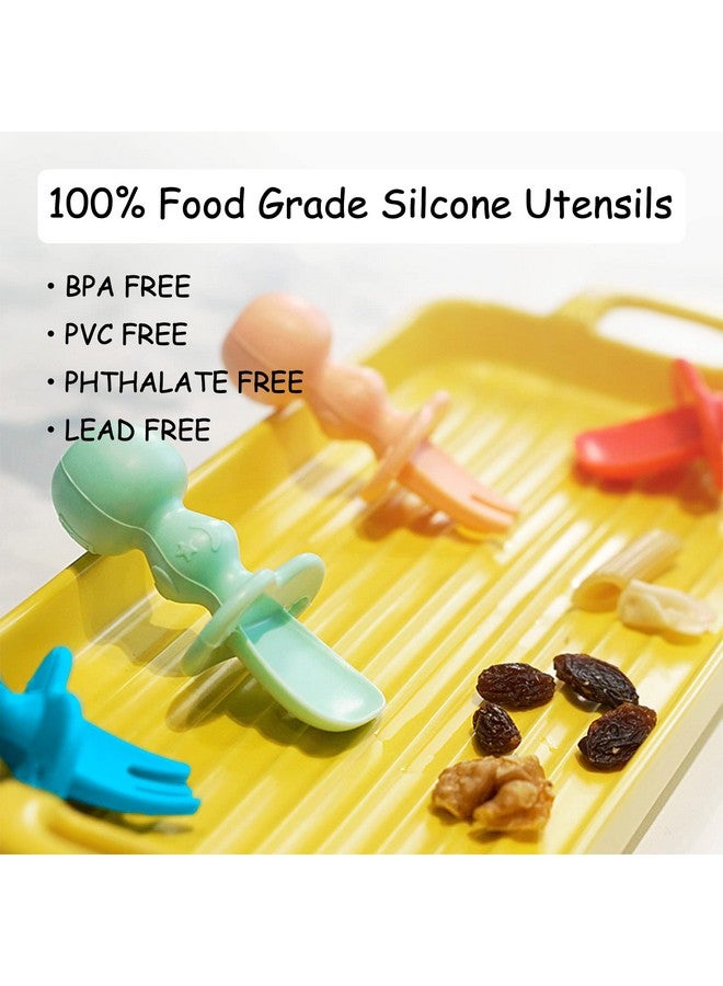 HEYTUYA 12 Pack Baby Utensils, Silicone Baby Spoons Self Feeding and Baby Forks, Toddler Utensils for Baby Led Weaning, Chewable Utensils First Stage - Image 2