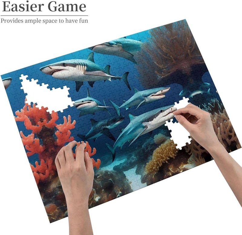 Phayah 500 قطعة لغز الغواصة سمك القرش المرجاني للبالغين ديكور المنزل - Image 4