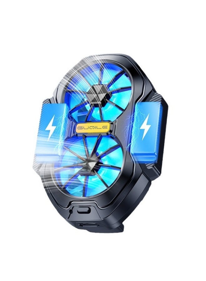 2024 Arrival FS01 Dual Fan Mobile Phone Radiator Air Cooling Charging Wireless Back Clip Turbine Cooling-Color:[FS01] Fan-charging Model  - Image 5