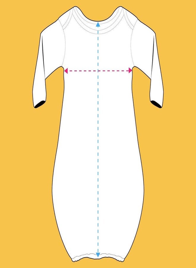 Laughing Giraffe Baby Blank Long Sleeve Ruffle-Trim Sleeper Gown White (0-3 Months -3807) - Image 2