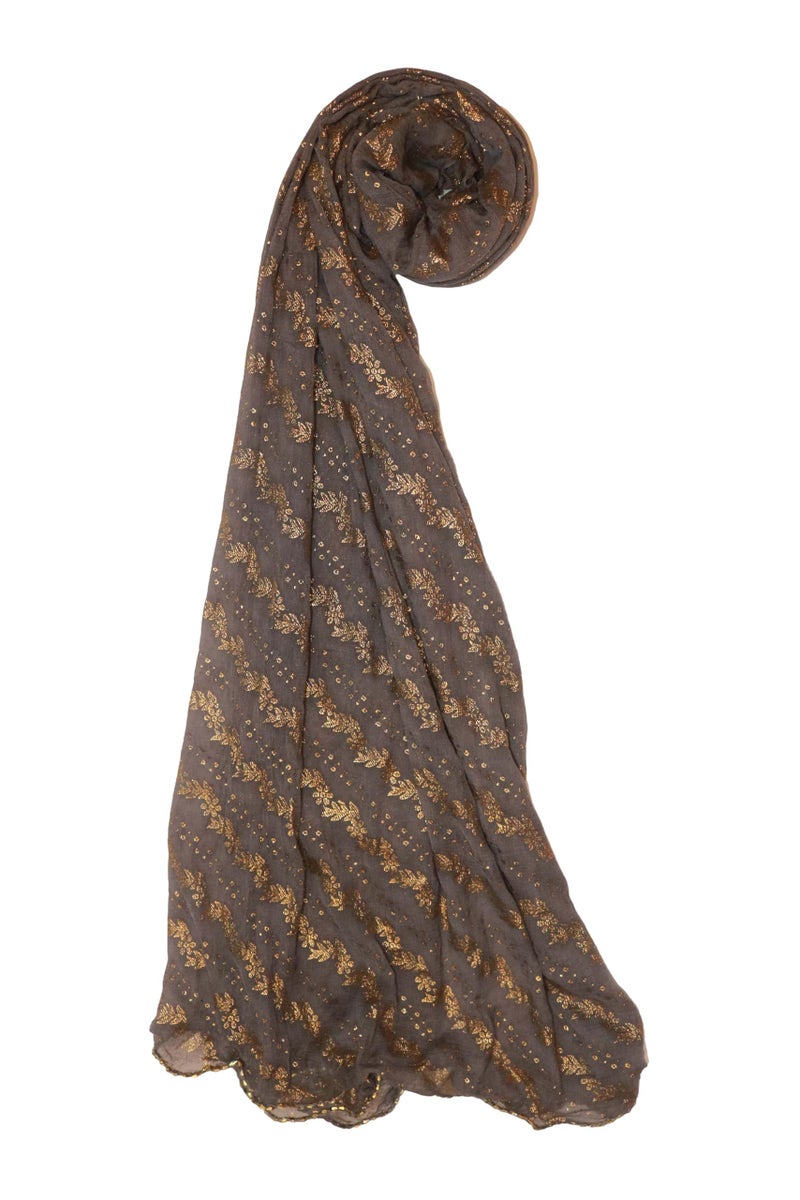 Stylish 2.25 Metre Women's Dupatta | Designer shawl | Scarf for Girls & womens | Chunni | Chiffon (Ash, 2.25 Metre) - Image 1