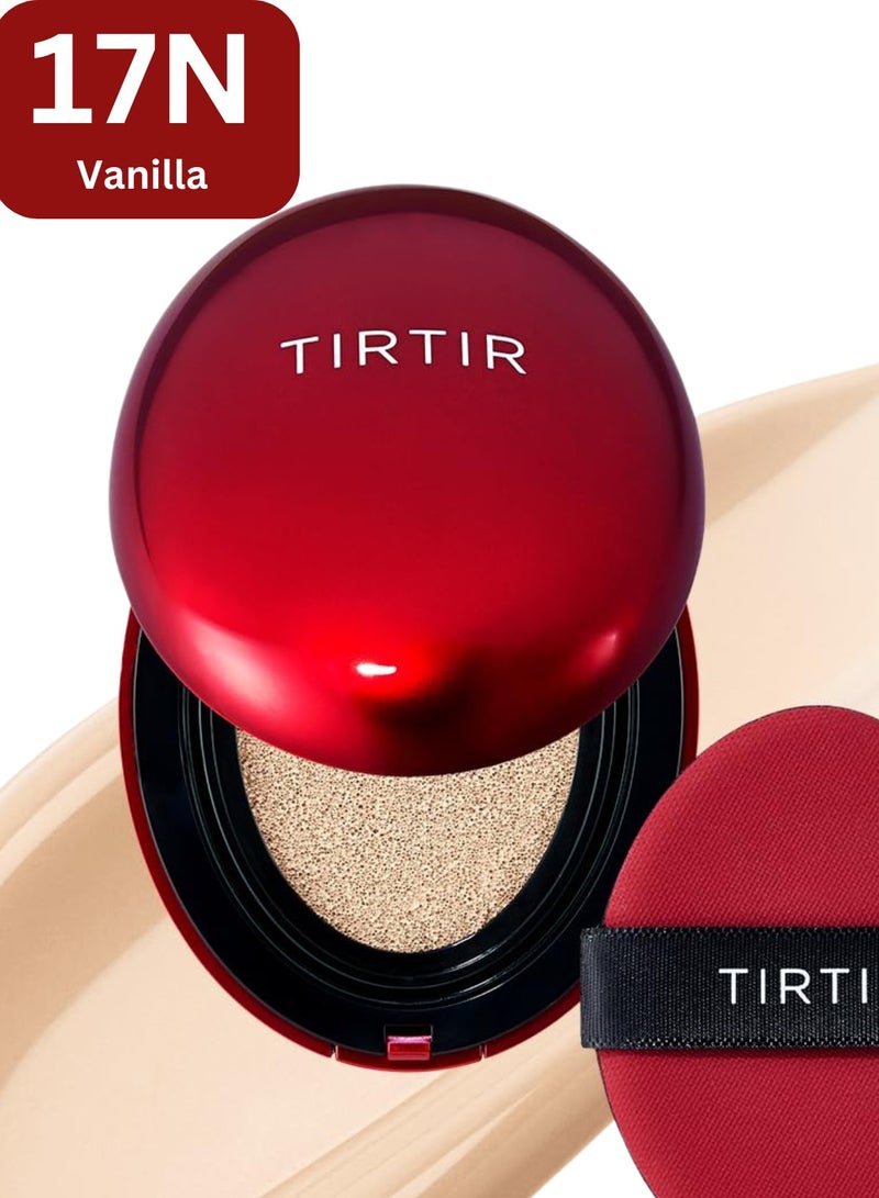 ترتر كريم أساس TIRTIR Mask Fit 17N بلون الفانيليا الأحمر | تغطية كاملة، خفيف الوزن، مناسب للبشرة، لمسة نهائية لامعة حريرية، كريم أساس كوري مبطن - Image 1