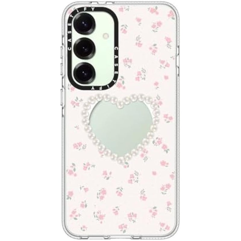 كاستيفي كاسيتي جراب شفاف مغناطيسي لموبايل جالاكسي S25+ 【متوافق مع ماج سيف】 - قلب لؤلؤي - Image 3