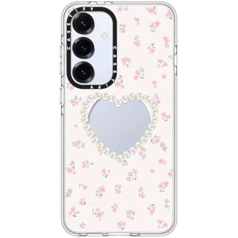 كاستيفي كاسيتي جراب شفاف مغناطيسي لموبايل جالاكسي S25+ 【متوافق مع ماج سيف】 - قلب لؤلؤي - Image 2