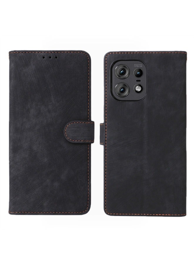 Compatible with Motorola Edge 50 Pro Case, Leather Flip Case with Card Slot, Wallet design, Standable Flip Case, Anti-Fall Drop Protection, Shockproof Case, Black  - Image 1