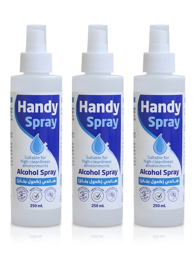 Handy Pack of 3  Alcohol Spray Sanitizer 250ML for Hand and Surface - Image 3
