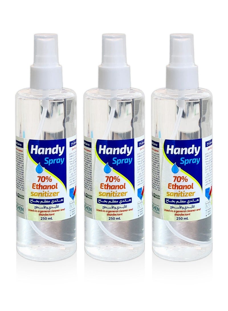 Handy Pack of 3  Alcohol Spray Sanitizer 250ML for Hand and Surface - Image 4