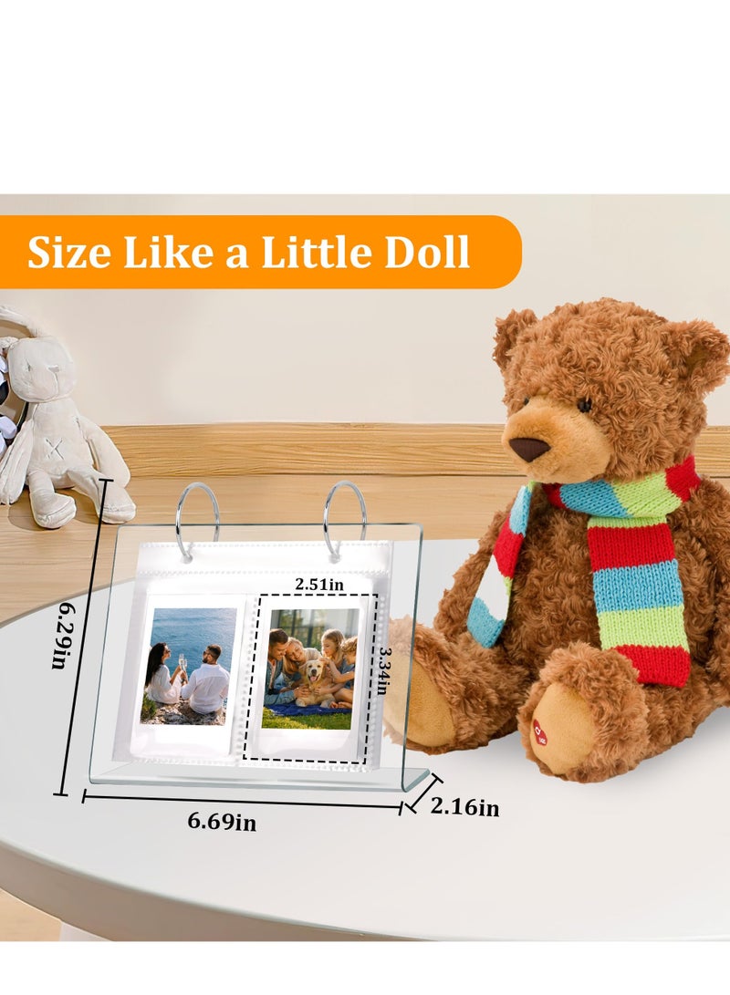 SOLARAE 68 Pockets Desktop Standing Calendar Album, Acrylic Flip Mini Photo Book, Small Family Table Flip Photo Album Picture Holder, Suitable for 2x3 inch Polaroid/Fujifilm Cameras/Kpop Photocard - Image 5