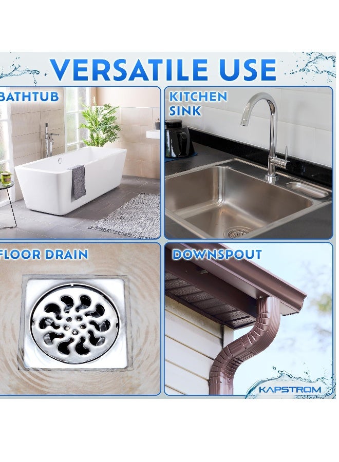 أداة إزالة انسدادات المجاري، ثعبان مجاري، أداة مجاري لإزالة شعر الانسداد، أداة إزالة انسدادات أنابيب قوية، لتنظيف تصريف حوض الاستحمام، حوض الحمام، والمطبخ (طويل: 2 متر) - Image 3