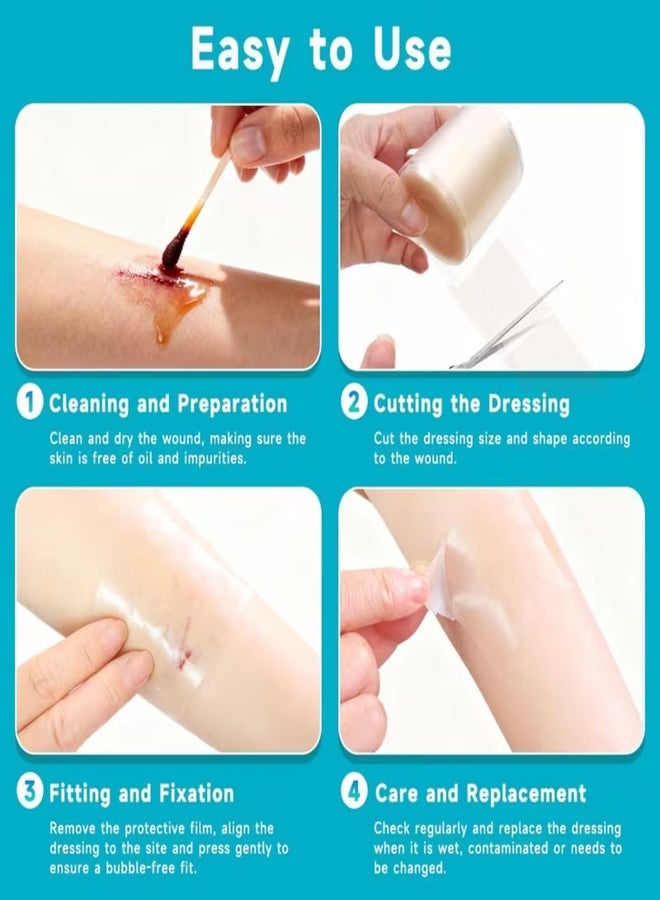 wall love Hydrocolloid Roll Medical Dressing 2 Inch x 16.4 Ft (5cm x 5m) Transparent Adhesive Wound Care Roll for Cuts, Burns, Acne and Skin Protection - Image 4