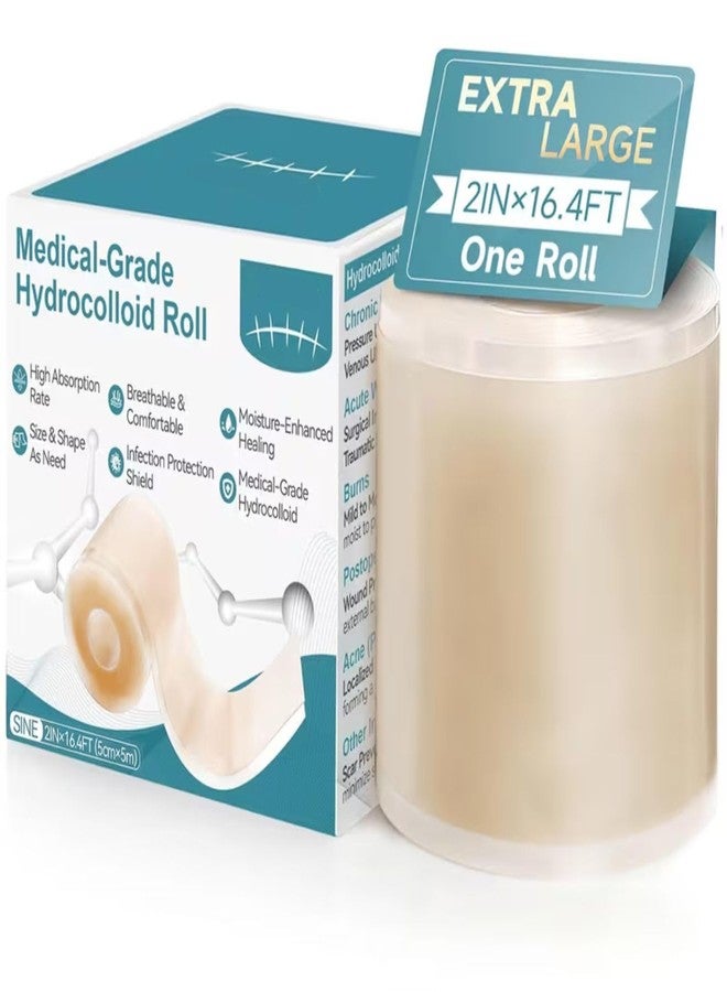 wall love Hydrocolloid Roll Medical Dressing 2 Inch x 16.4 Ft (5cm x 5m) Transparent Adhesive Wound Care Roll for Cuts, Burns, Acne and Skin Protection - Image 1