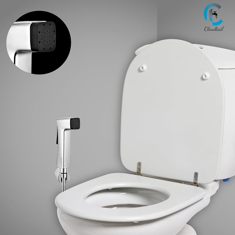 Cloudtail Cloudtail Health FaucetJet SprayXFloDesignerHigh Pressure1Mtr Ss TubeHosePipeWall Mount HookIdeal for KitchenSinkBathroomWash BasinMaterial AbsPlasticColor SilverSet of 1  - Image 5