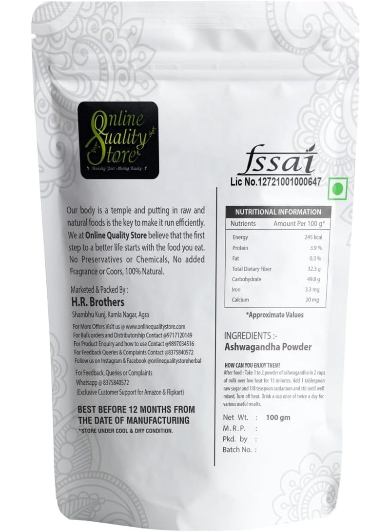 Online Quality Store Ashwagandha Powder - 100g - Image 2