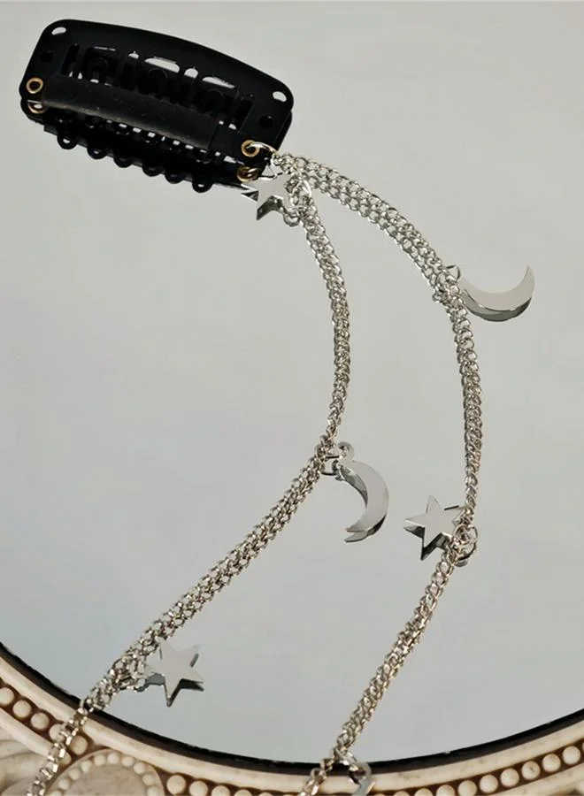 تايك تو Star-Moon Drop Chain Hair Clip